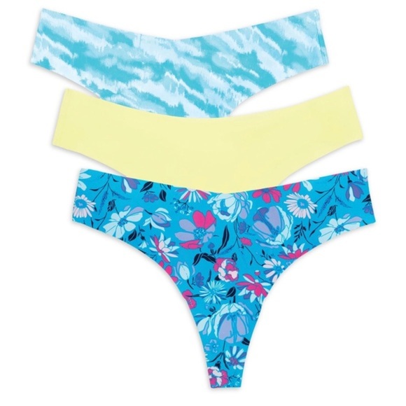 6pack No show seamless blue yellow multi‎ free cut thong panties size XXL new - Picture 5 of 12